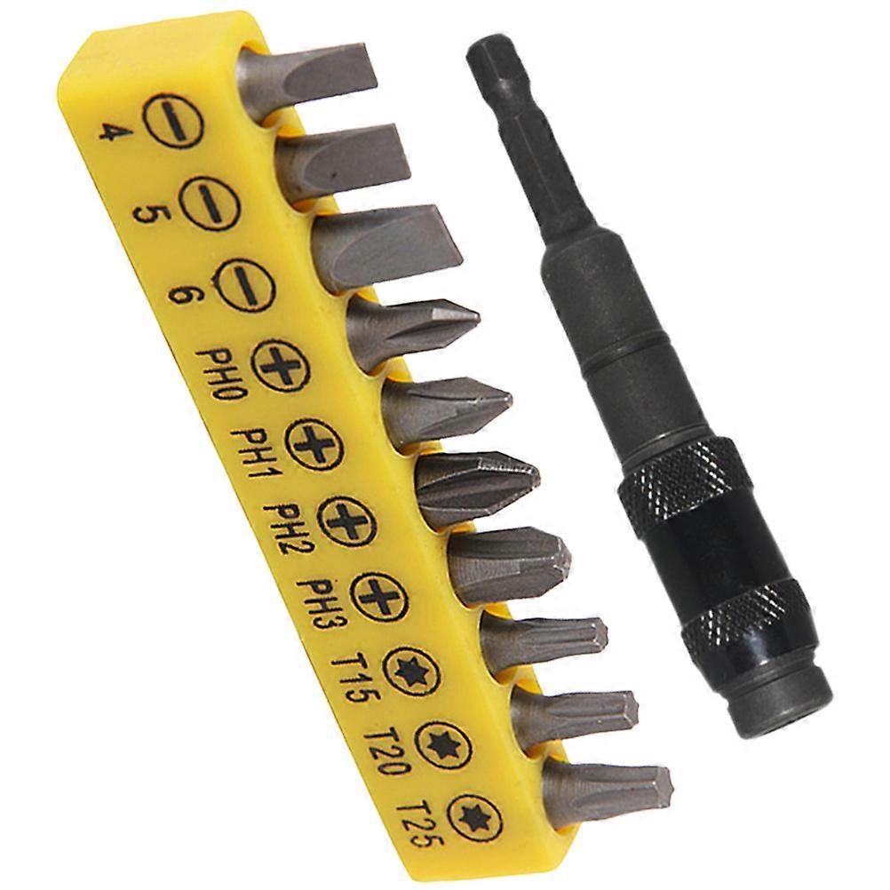 Drill Bit Extender Set With Magnet High Torque For Workshop Use Black 10 Assorted Bits