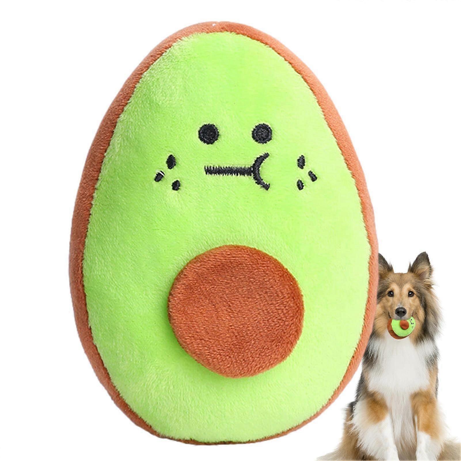 Dog Squeaky Toy Bite Resistant Avocado Toy Stuffed Puppy Chew Dog Toy, Brain Stimulating Cute Funny Avocado Toy for Small and Medium Dogs Puppies.