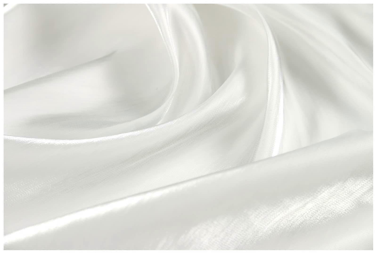 Satin fabric by the meter, crystal glossy satin fabric, 145cm wide, for clothing, background, handicrafts (Color: original white)