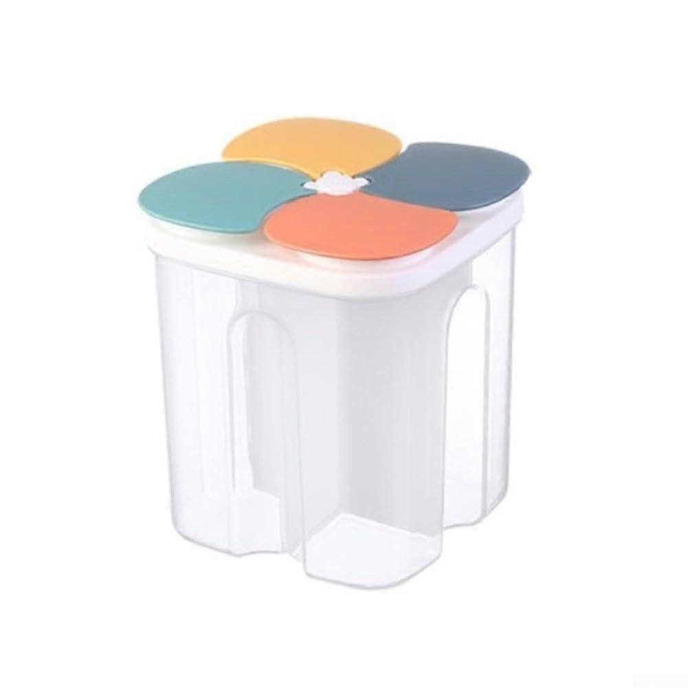 Transparent Plastic Storage Box With Sealed Compartments For Kitchen Ingredients 1.5 L Dark