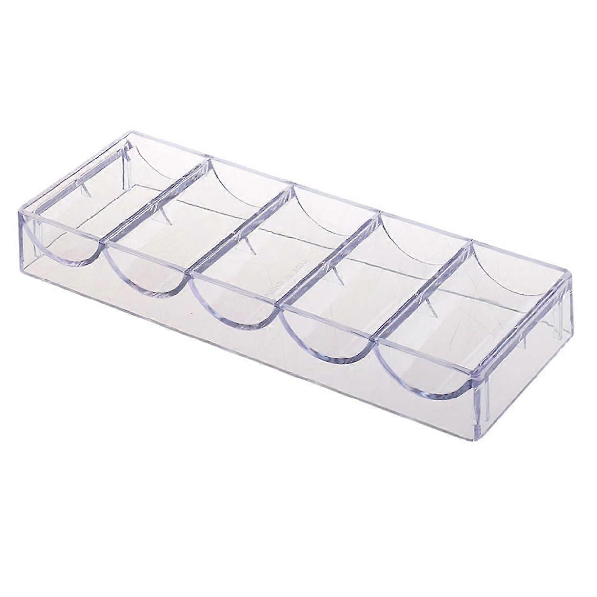 "Chip Rack Stackable Box Trays - Pack of 2 Acrylic Poker Chip Storage Organiser with Cube Dividers for Cool Chips"