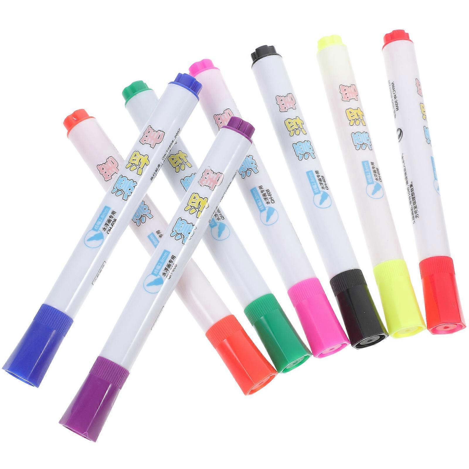 8pcs Washable Watercolour & Whiteboard Markers Set for Kids – Erasable, Non Toxic, Ideal for Art & School Projects