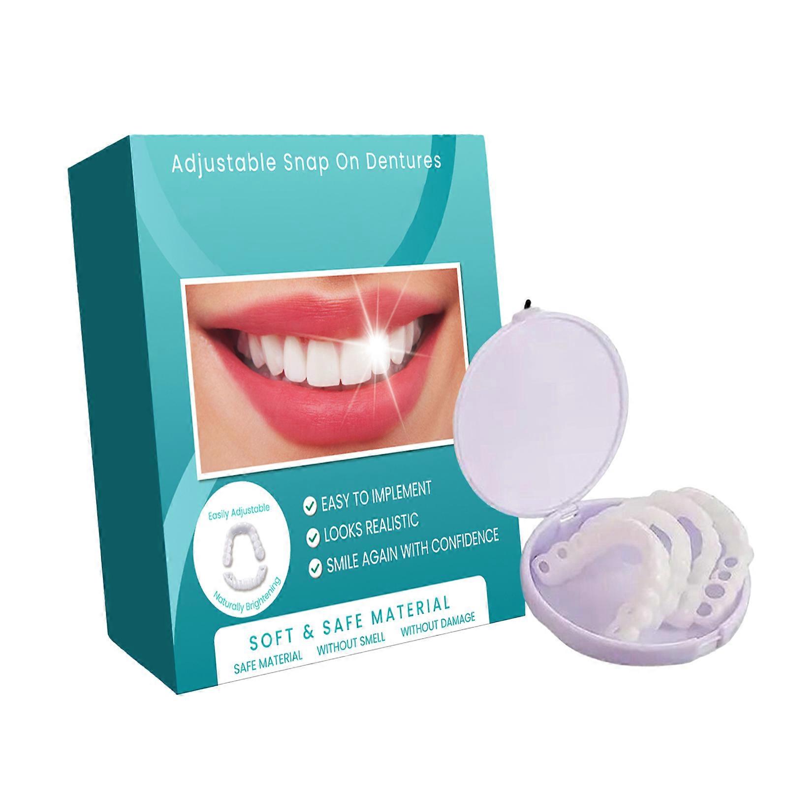 Adjustable Snap On Dentures Temporary Teeth Repair Kit for Correct Denture Alignment and Temporary Teeth Replacement, Natural Look