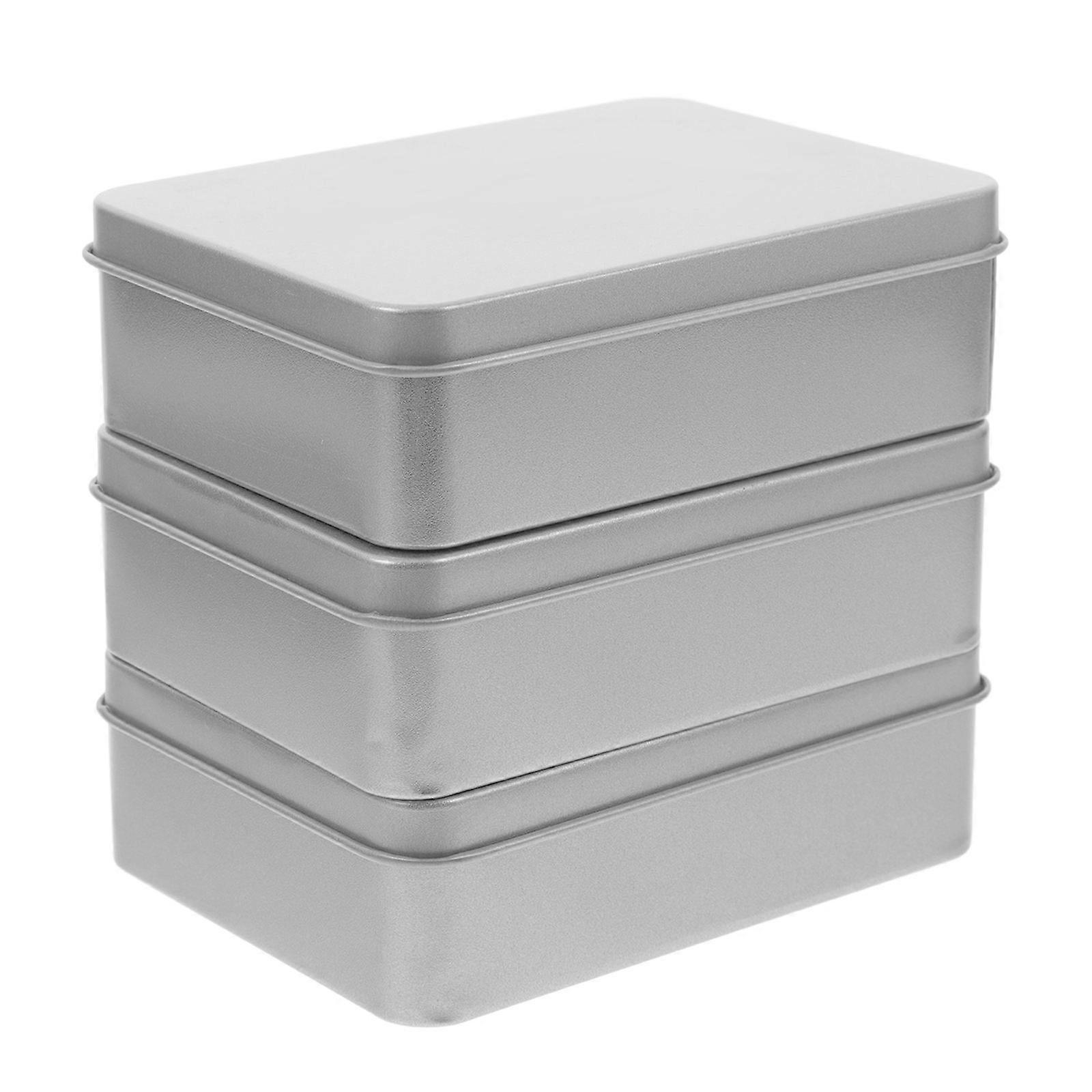3pcs Tinplate Rectangular Storage Containers for Candy Party Favors Boxes