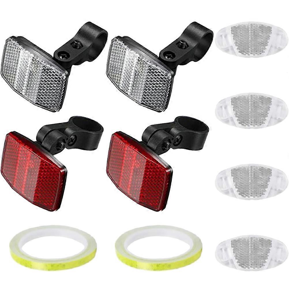 Cyclists Front And Rear Bike Reflectors Kit For Night Cycling Assorted Color High Reflective 1 Set