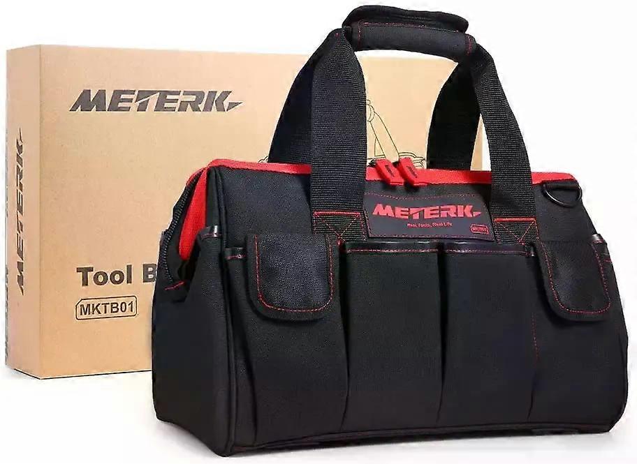 METERK Tool Bag 16-inch Tool Storage Set 7 Pockets Electrical Kit with Adjustable Shoulder Strap