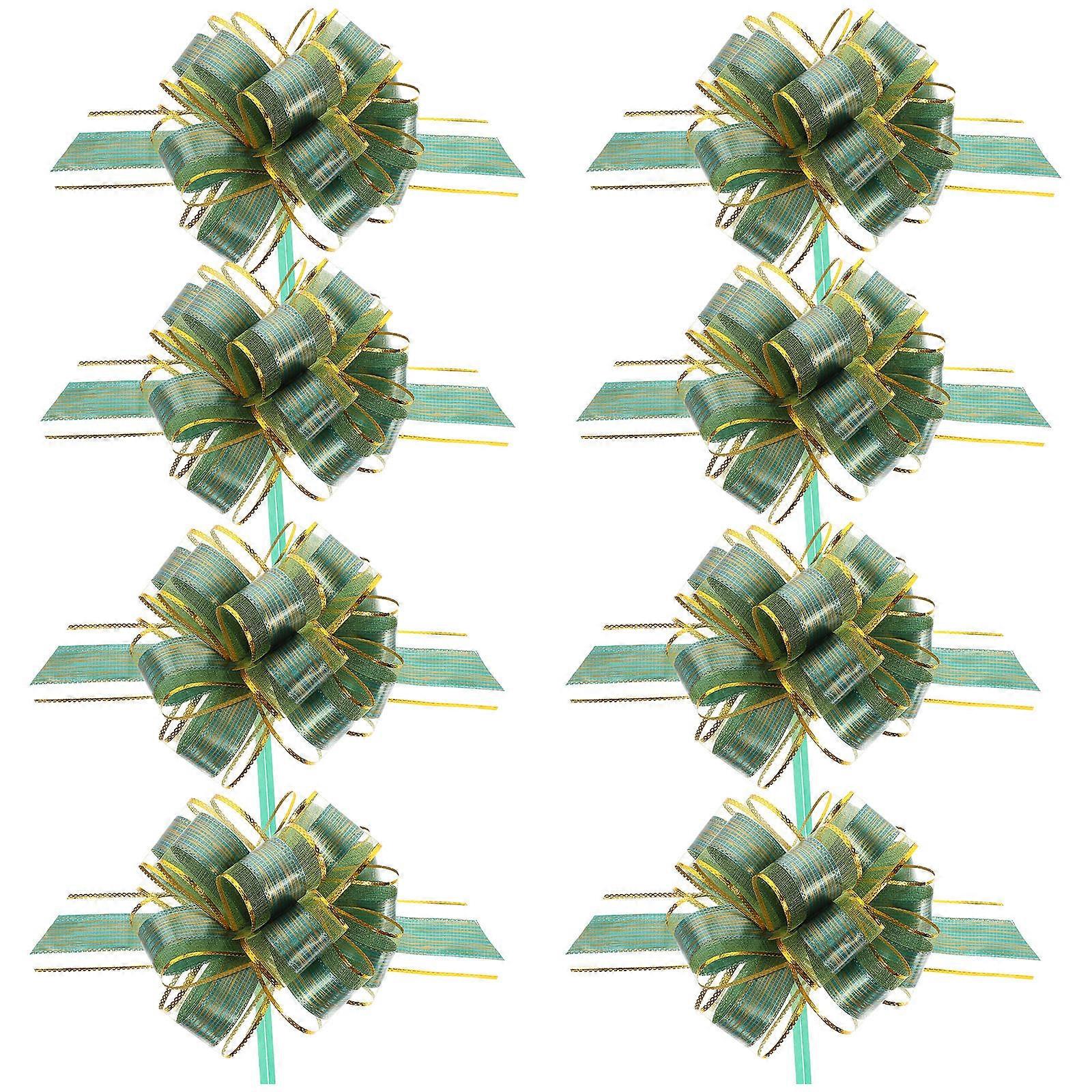 Green Pull Bows Pack of 20 – Durable Ribbon Bows for Gift Wrapping, Wedding Decor, Holiday Packaging, and Craft Accents