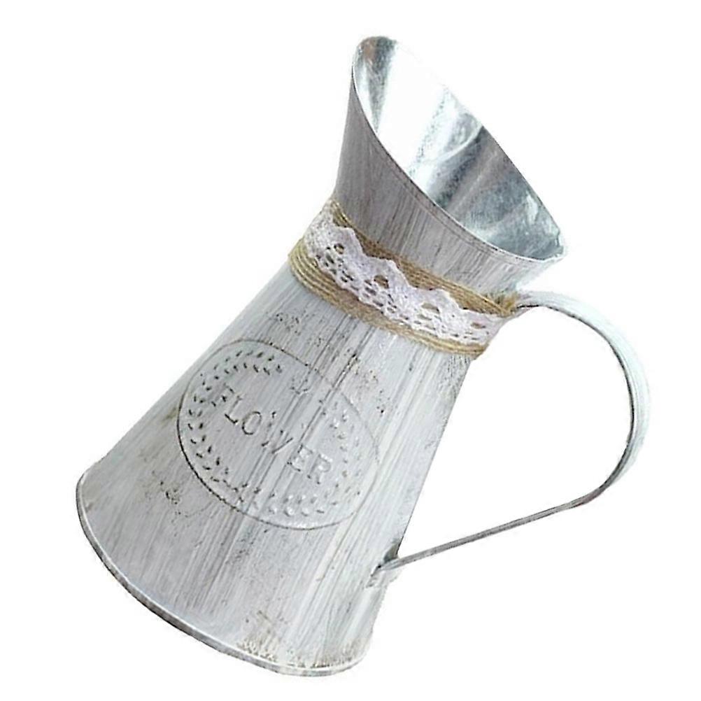 European Retro Flower Pot 1Pcs Rustic Style Iron Bucket Garden Decor Size 16X13CM Perfect For Gardening Enthusiasts