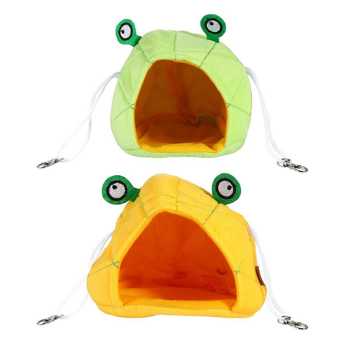 Climbing Pet Nests 2 Pcs Adorable Hammocks In Green Color Designed For Pets Resting With Non-Toxic Fabric
