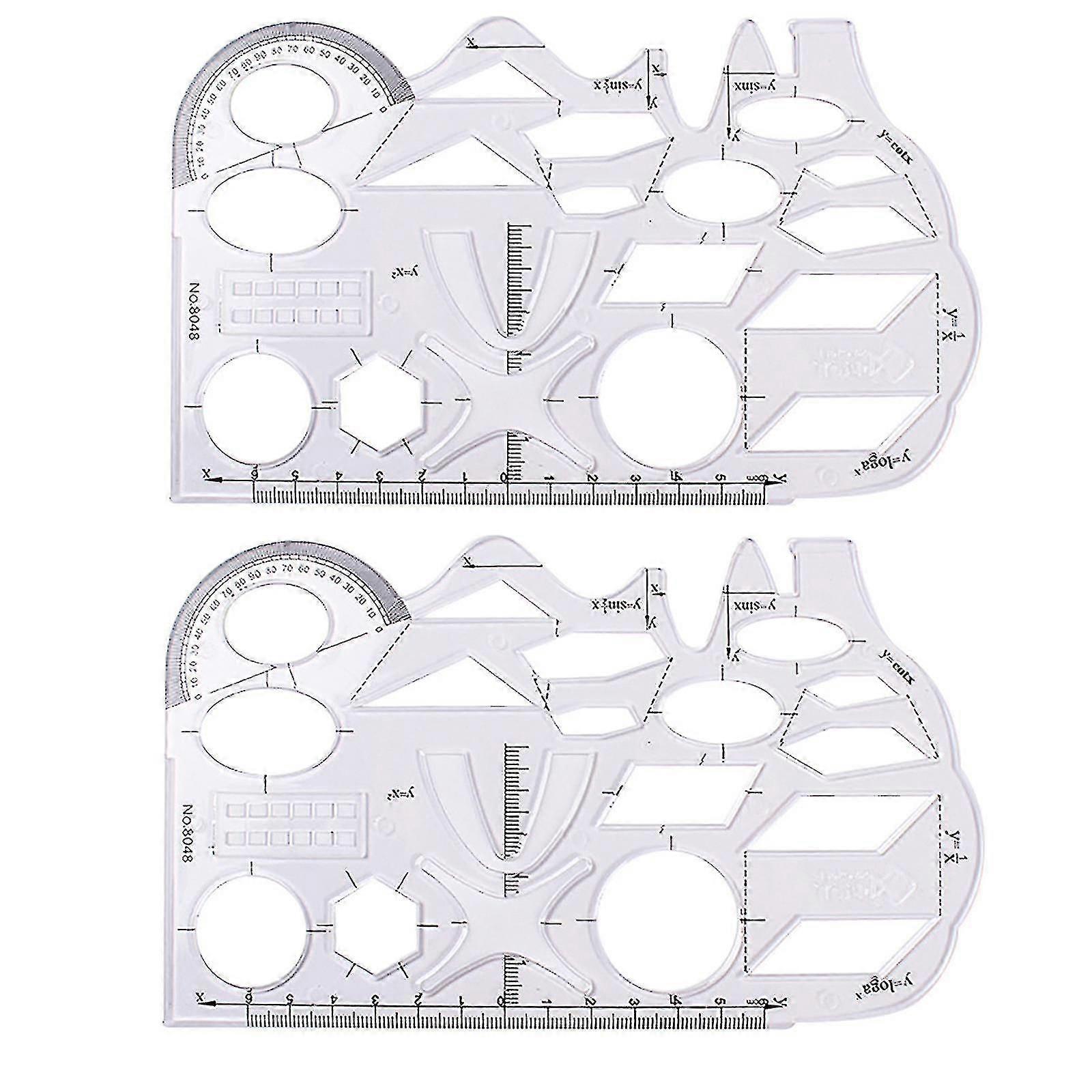 Multifunctional Geometry Ruler - Student Mathematics Drawing Tool Set (4pcs)