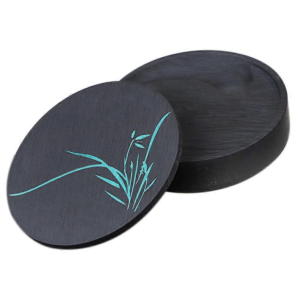 1 Set Round Inkstone Chinese Calligraphy Ink Stone Sumi Painting Inkslab
