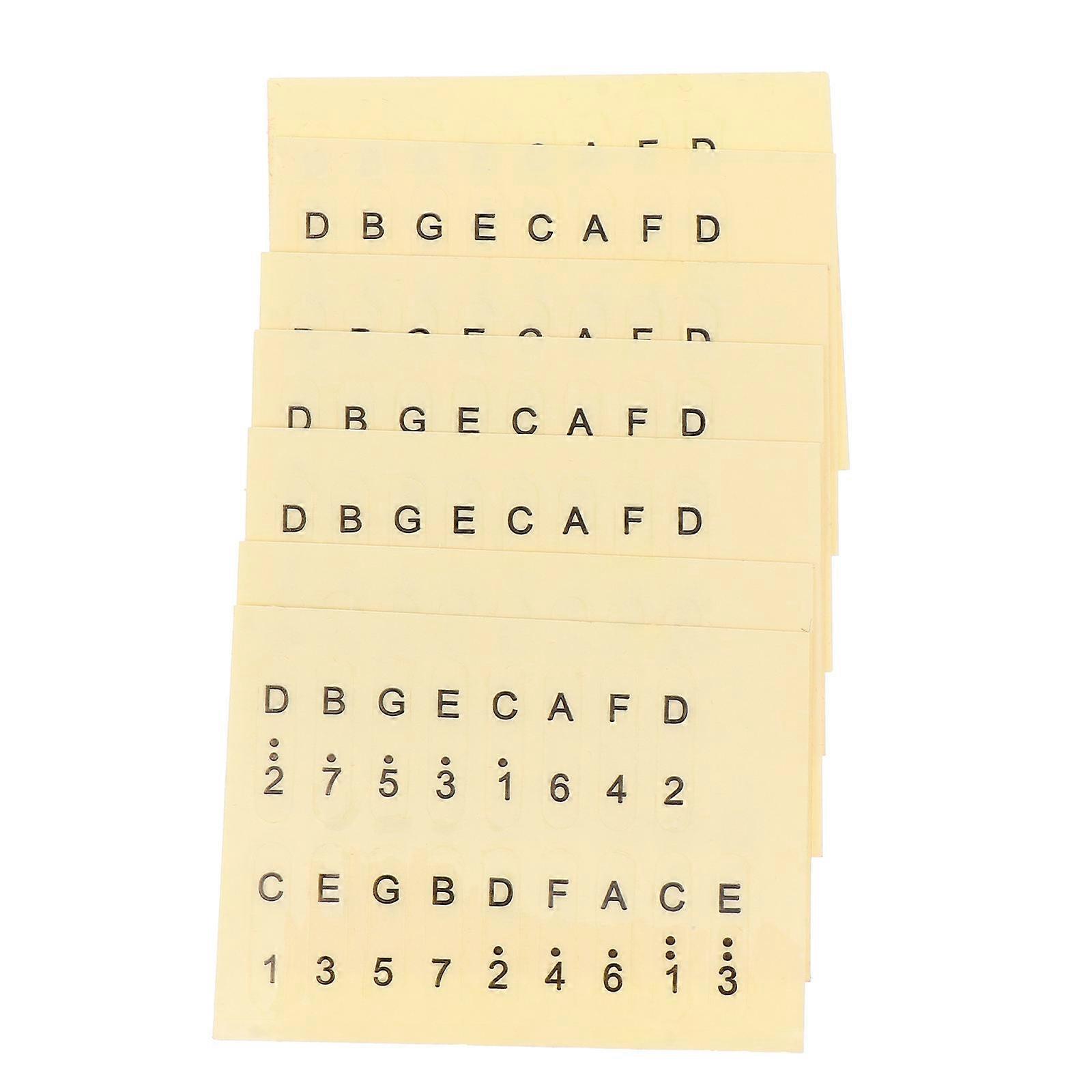 Thumb Piano Stickers 6Pcs Instrument Stickers Yellow For Starter Bright Appearance Easy To Use During Piano Learning