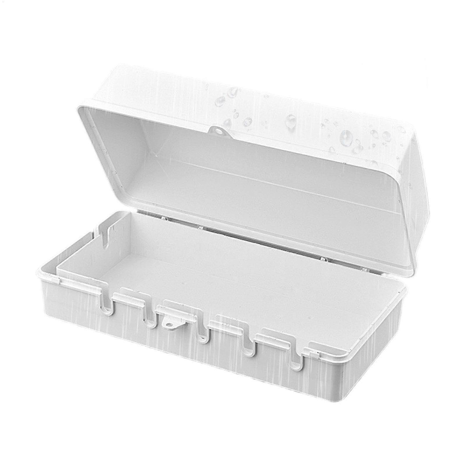 Outdoor waterproof electrical junction box with padlock for power strips, outlets, white