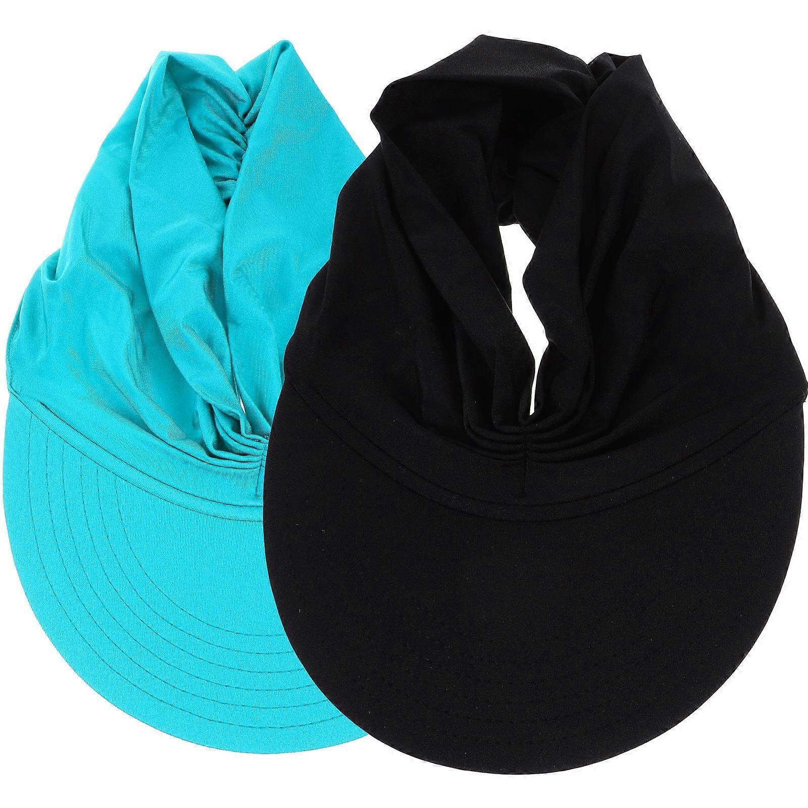 Here's a refined and engaging product description based on your input:
**2PCS Summer Beach Visors Wide Brim UV Protection Hollow Top Hats for