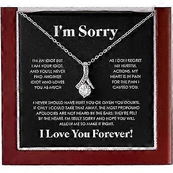 Family Gift Mall Im Sorry Geschenke Für Sie, Entschuldigung Geschenke Für Sie, Ich liebe Dich, Es tut mir leid Geschenk, Riesige Entschuldigung Vergebung Halskette mit Nachrichtenkarte und Geschenk