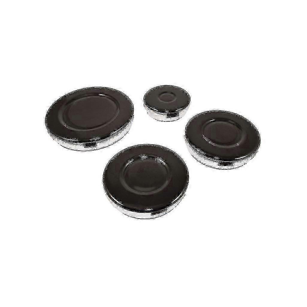 Universal High-Quality 4-Piece Gas Burner Base and Cap Set for Hob Cookers, 55mm, 75mm, 100mm Size Range