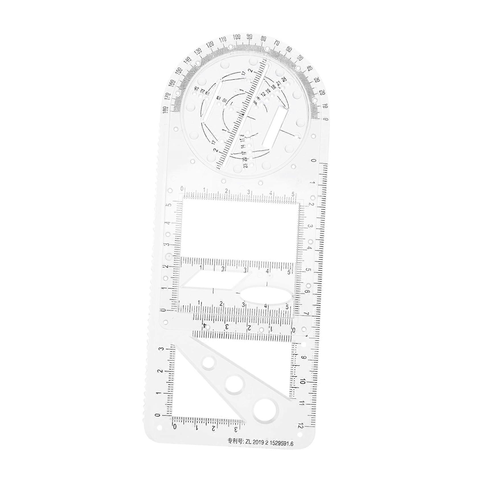 Multifunctional Geometry Ruler Set for Students - Drawing Template and Exam Ruler, Portable and Professional Tools for Math Class