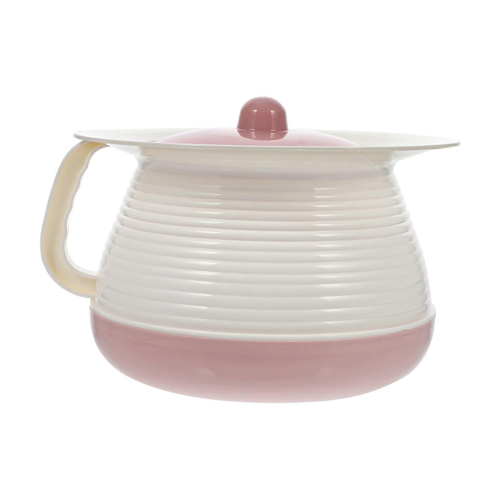 Thickened Spit Bowl for Elderly, Pink Urine Bucket with Lid, Handheld Night Pot, Reusable Spit Bowl for Comfort