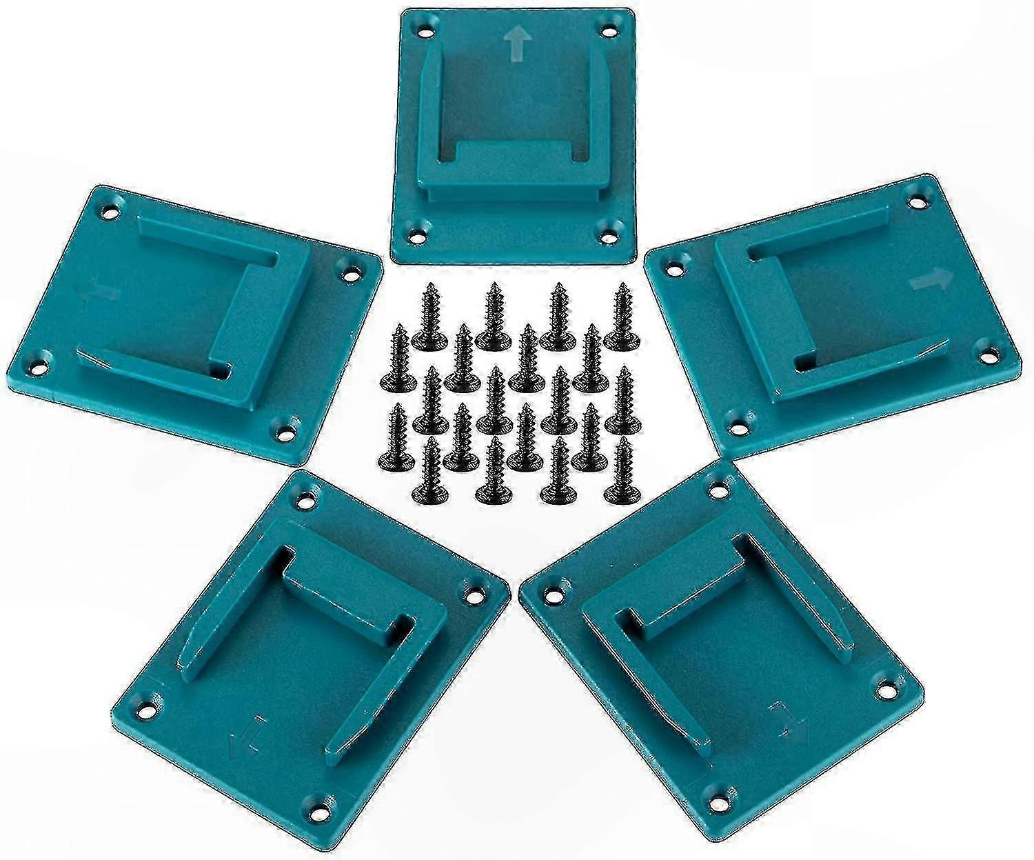 5-Pack Tool Holder for 18V Drill, Cyan Blue