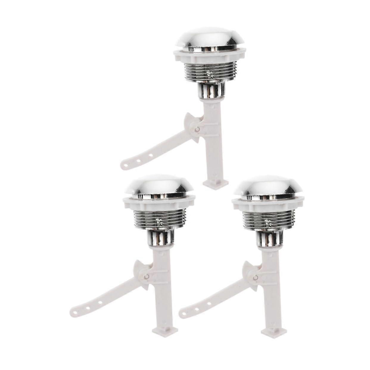 2 Sets Toilet Switch Pipe Plug Automatic Hinge Bidet Spray Knob ABS White 3x2