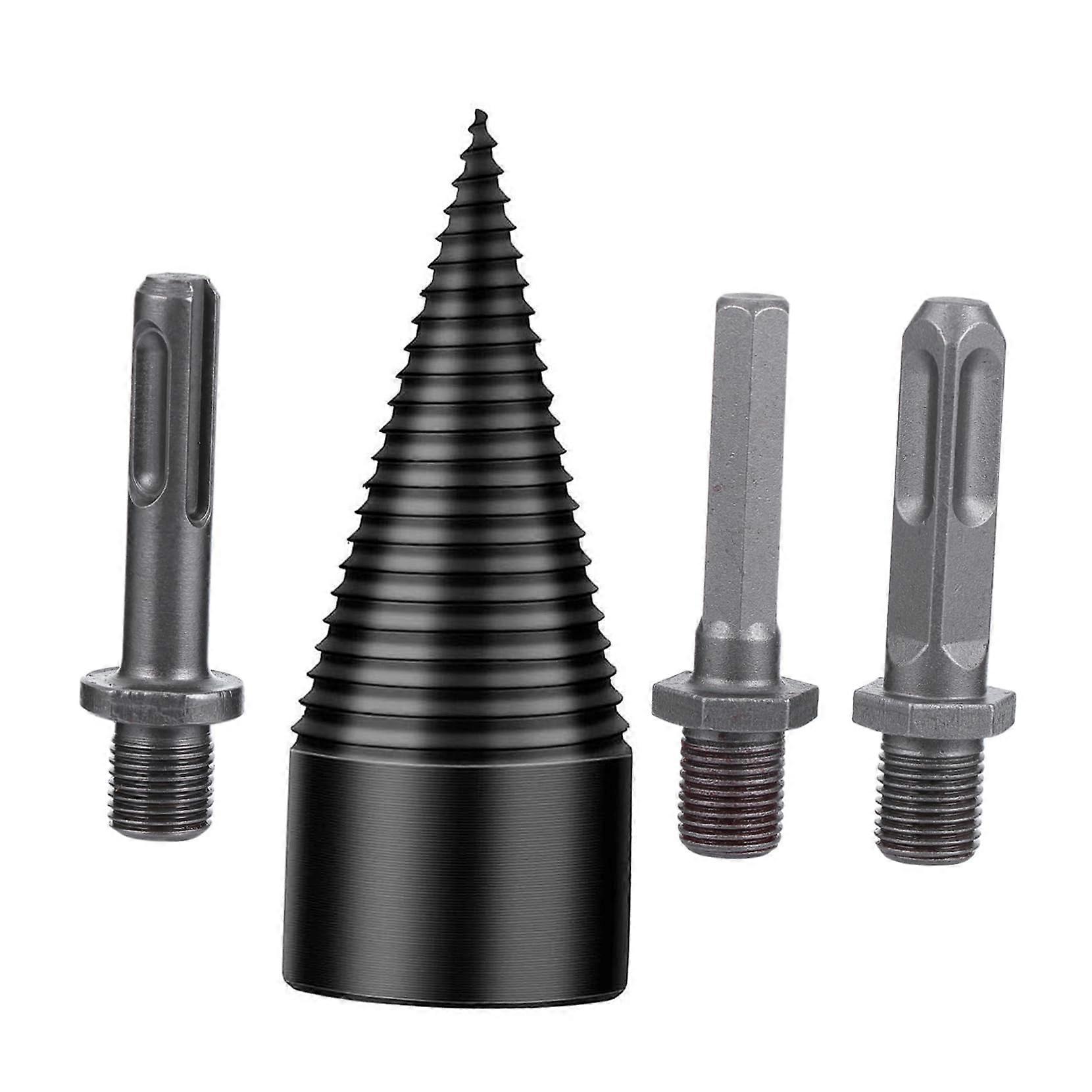 Wood Splitting Drill Bit For Logs Log Cone Steel For Woodworkers Electric Drill Compatible