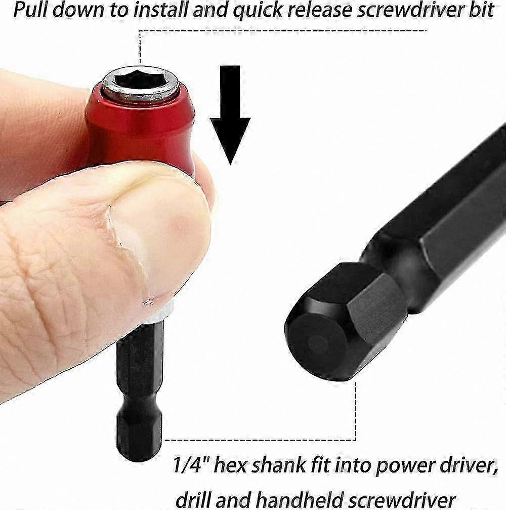 Hex Shank 60mm Quick Release Screwdriver Bit Extensions with Self-Locking Feature for Power Tools