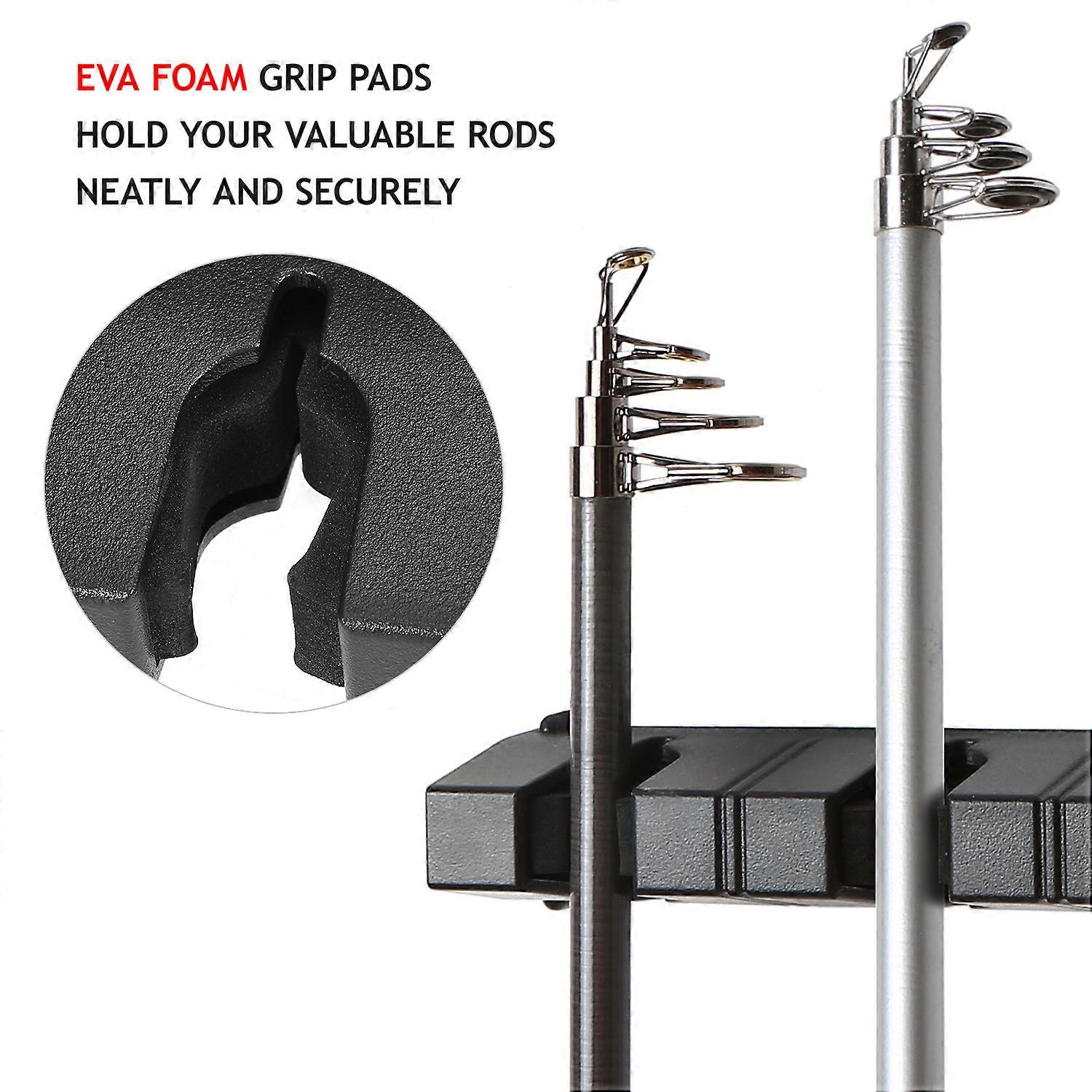 رف صنارة الصيد ل 6 قضبان صيد شنت على الحائط الصيد القطب تخزين حامل حامل