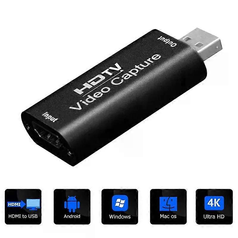 USB 20 Video Capture Card 4K 60HZ Full HD HDTV Video Grabber Live Streaming Box Recording for MI PS4 XBOX Phone Game DVD Camera