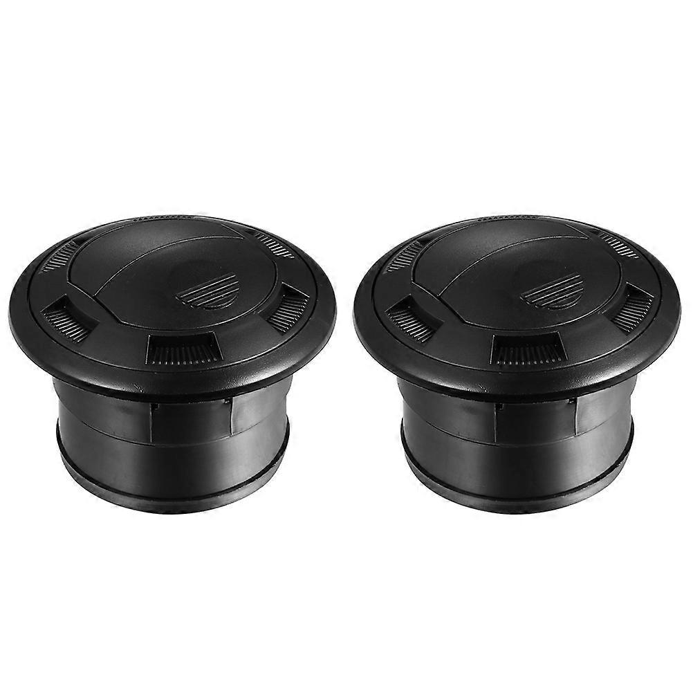 2pcs RV Air Conditioner Vent Deflector, Round Air Outlet Cover for Bus Motorhome, Black Design with Unique Decoration