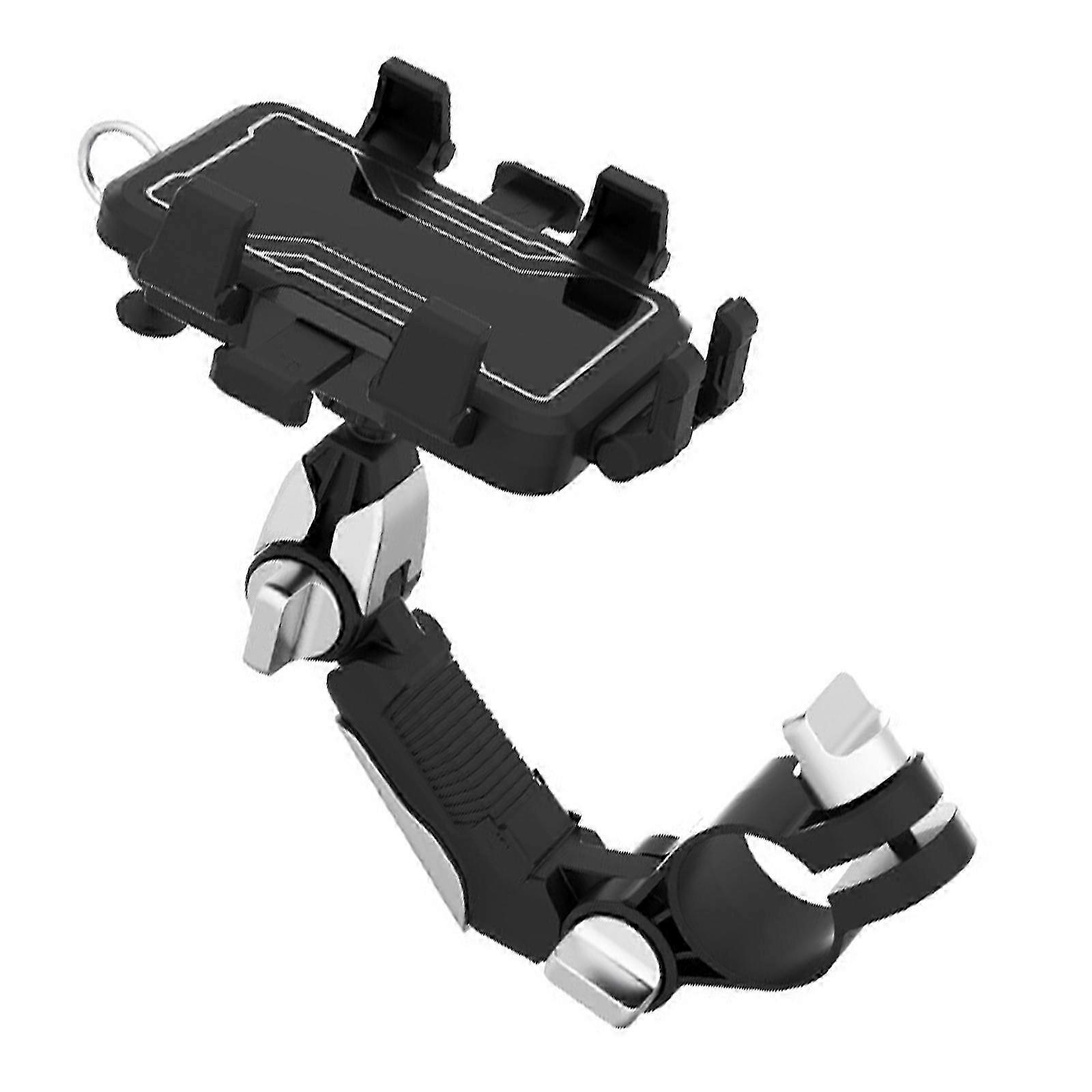 Universal 360° Rotating Motorcycle Phone Mount Handlebar Clamp for Scooters and Bikes with Adjustable Fit