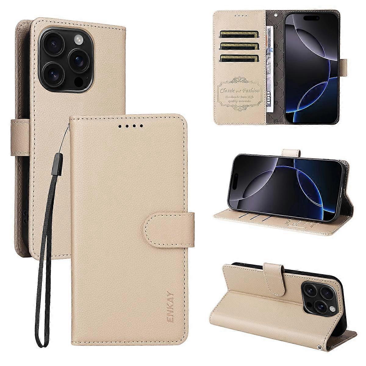 RFID Blocking Leather Case For iPhone 16 Pro