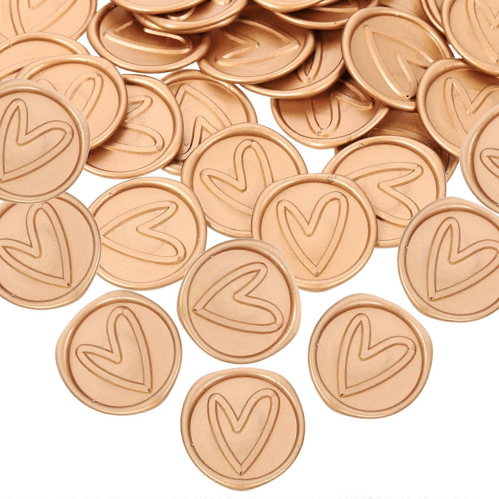 50pcs Heart Pattern Sealing Wax Labels Stamp Envelope Wax Seal Stickers Decoration