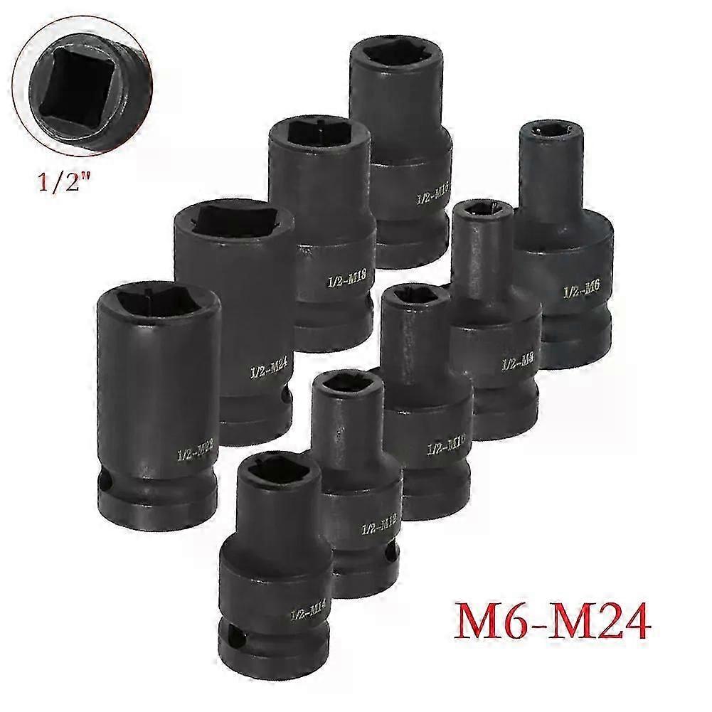 1pc Suqare Tap Socket Double Head 1/2inch Driver For Pneumatic Ratchet Wrench M6-M24 Sockets Square Tap Shanks