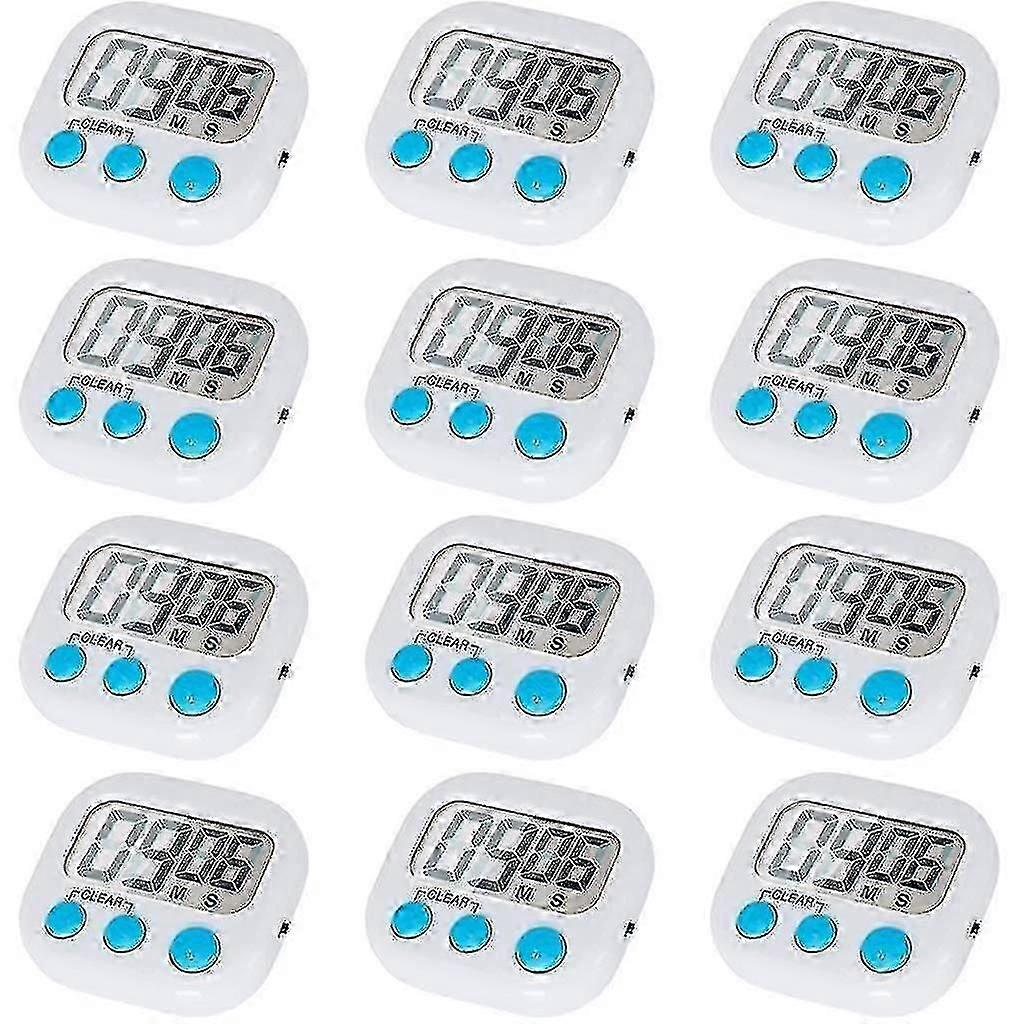 12 Pack Digital Kitchen Timer With On/off Switch, Loud Alarm