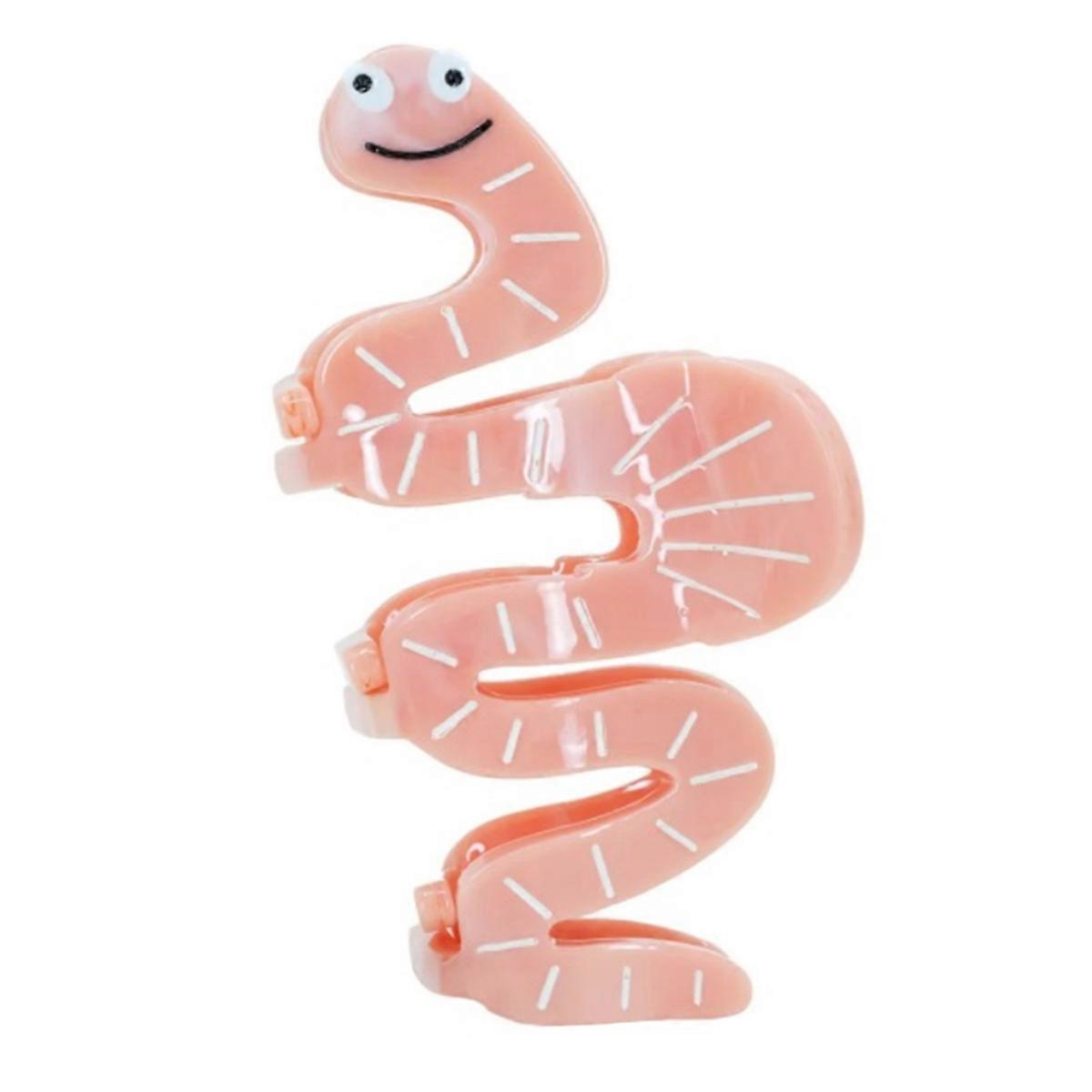 女性と女の子のためのスマイルフェイスピンクワームヘアクロークリップハイエンドで便利なヘアピン