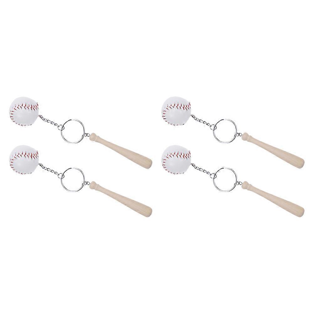 Stylish White Baseball Key Chain Decorative Key Ring for Decorating Made of Synthetic Material