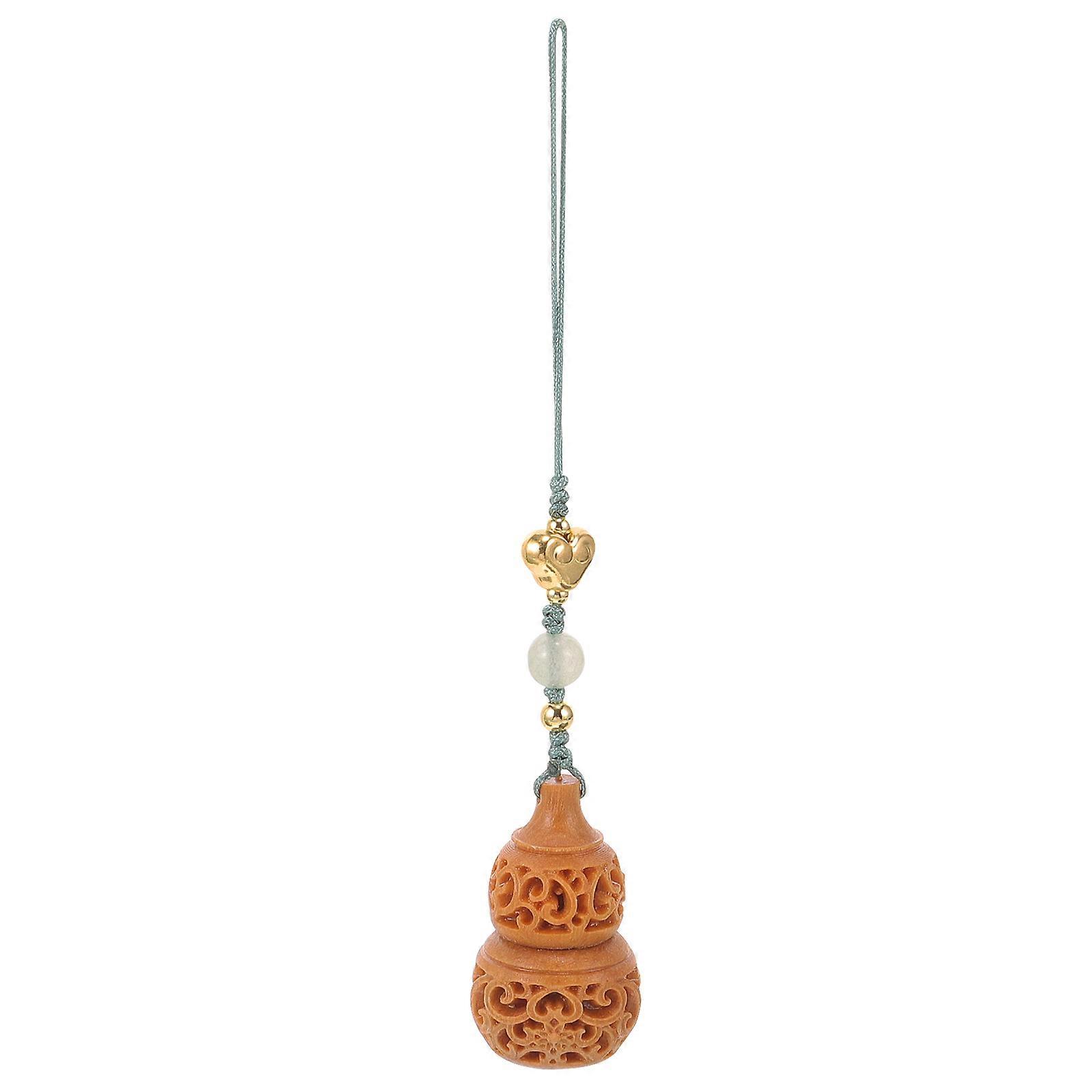 Brown Wooden Gourd Pendant for Decoration with Retro Style and Sturdy Material 2.5 x 1.8 Inches