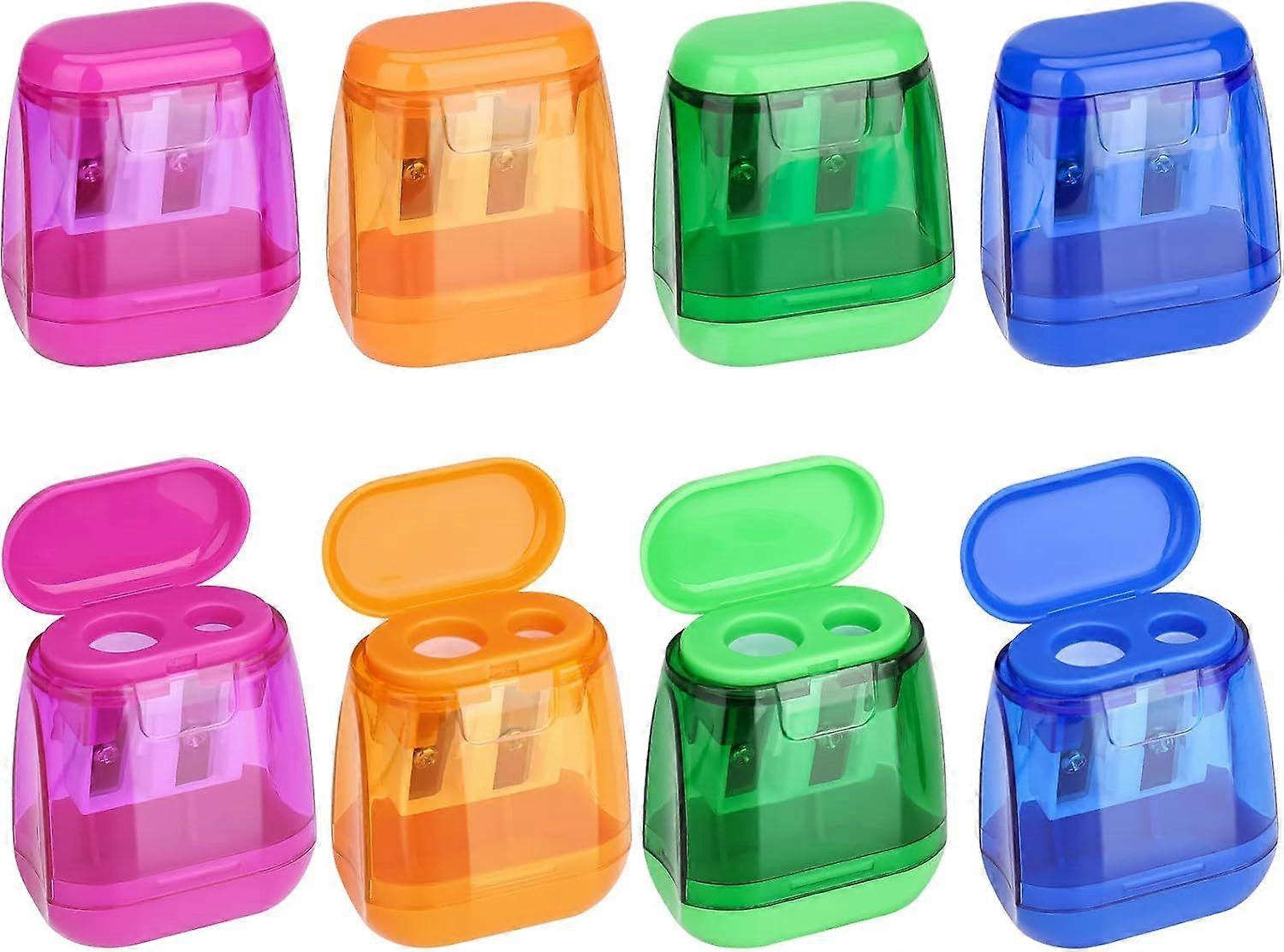 6 Pieces Manual Pencil Sharpener with Container, Sharpener with Colored Pencils
