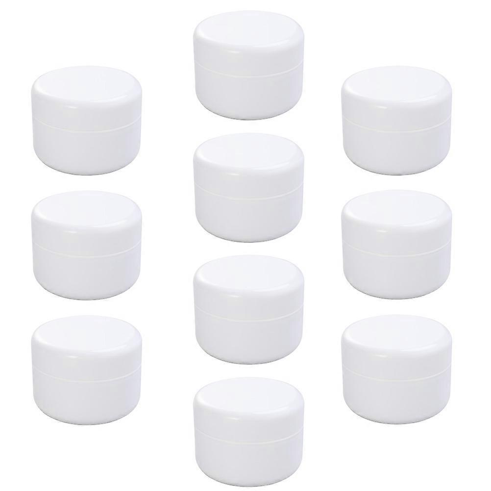 White Portable Storage Jars for Cosmetics and Cream Practical Gift with Simple Design 10pcs