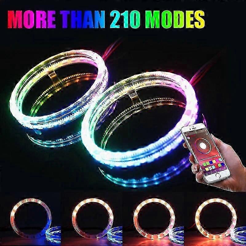 Niscarda Angel Eyes Multi-color Rgb Led Halo Rings Lights Dynamic Sequential Flowing Turn Signal Running Lamp For Headlight