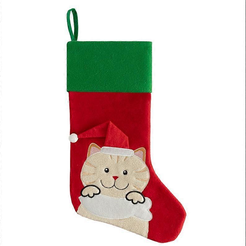 Christmas Pet Snowman Socks Ornaments For Tree Decorations - Cat, Dog, Snowman, Elk Design - Set Of 4