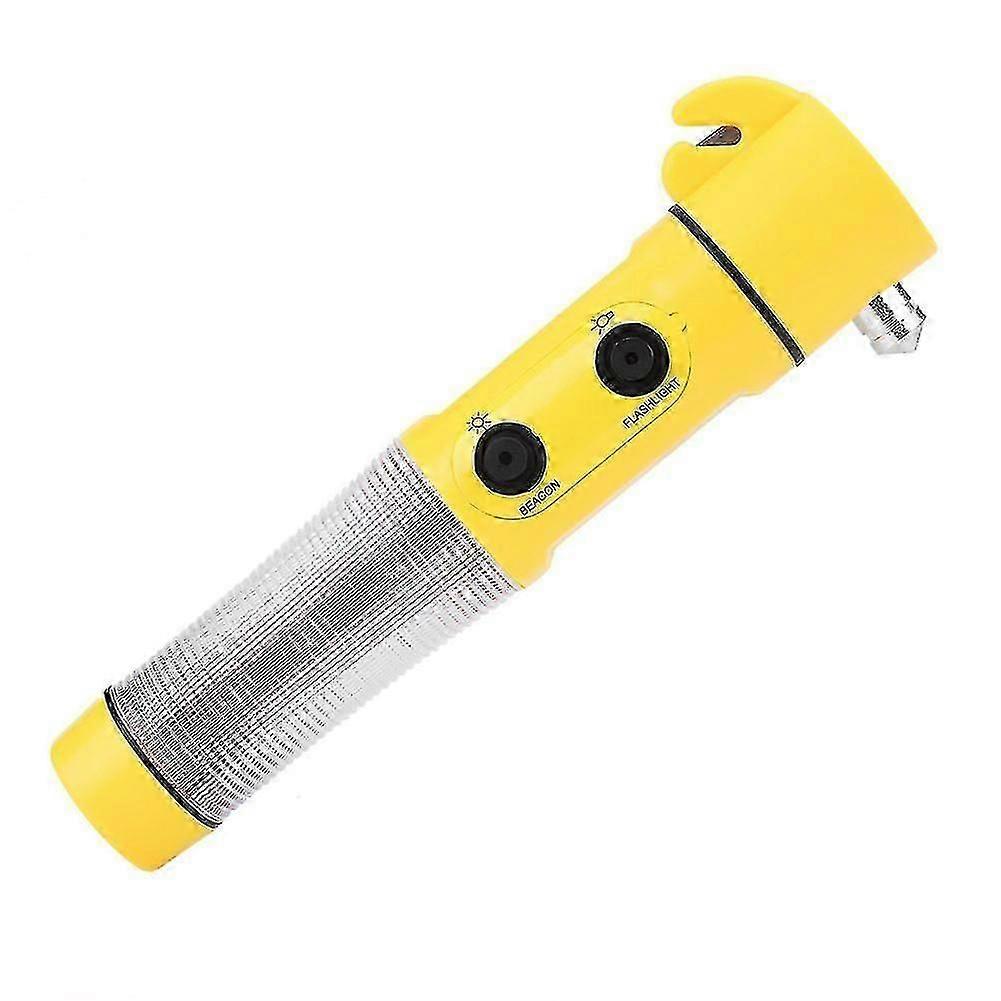 4 in 1 Car Emergency Escape Hammer Safety Seat Belt Cutter LED Torch Warning Flashlight