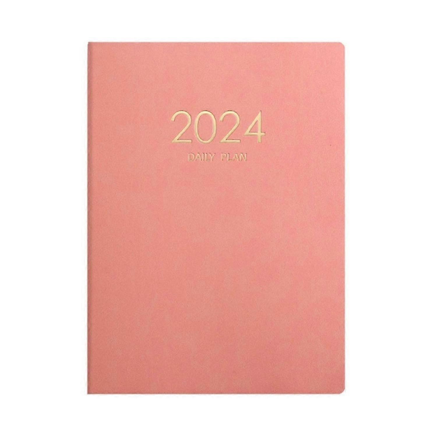 2024 Pink Plan Notebook Calendar Thickened Daily Plan Notebook