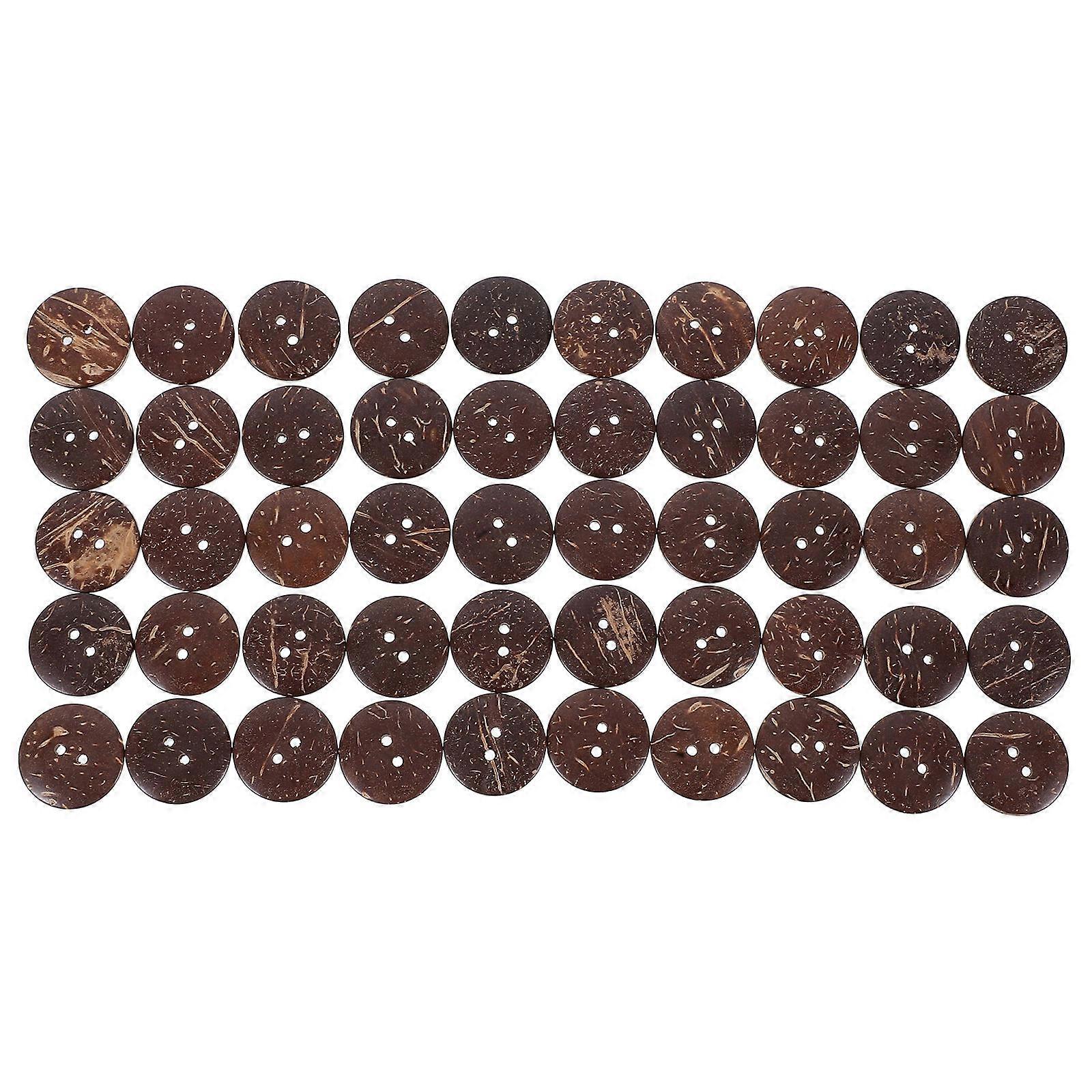 Coffee Natural Coconut Shell Buttons for DIY Sewing Projects 100Pcs Set