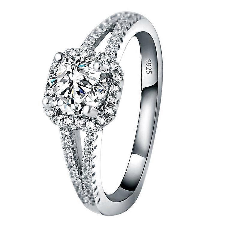 Ring, versilberter mikro eingelegter simulierter Diamant Hochzeitsschmuck