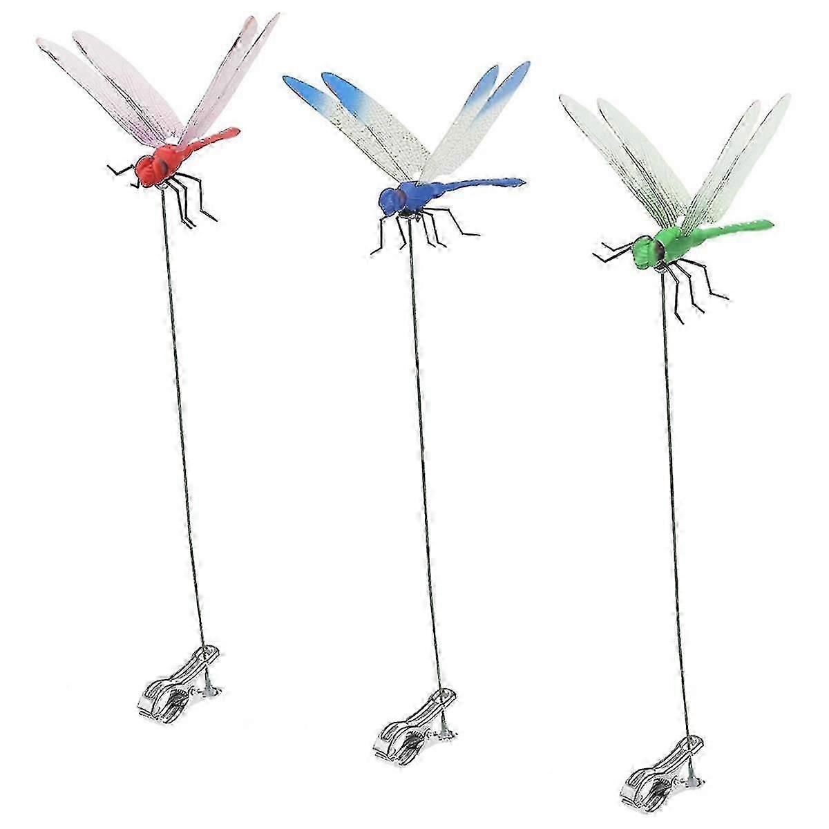 Dragonfly Clip Set in 3 Colors, for Natural & Horse Fly Control perfect for and As A Horsefly Deterrent