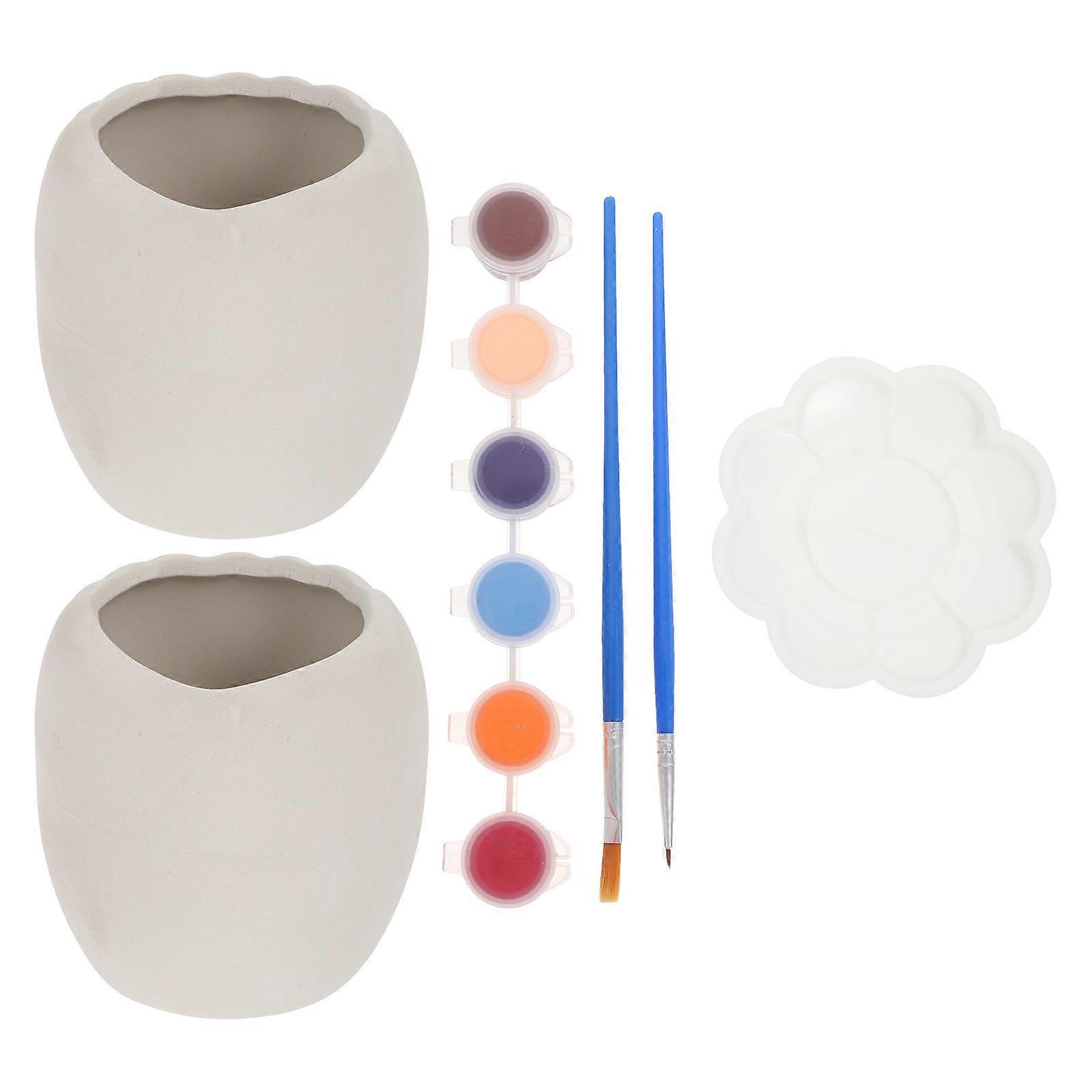DIY Egg Shape Ceramic Flower Pot Set for Home Use and Decoration