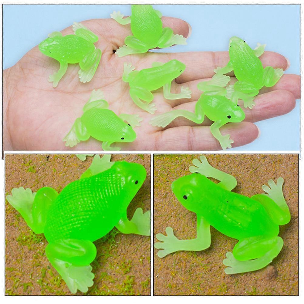 Frog Mini Figurines Vivid Frog Shape Home Decoration Tpr Material Sound Making 20Pcs