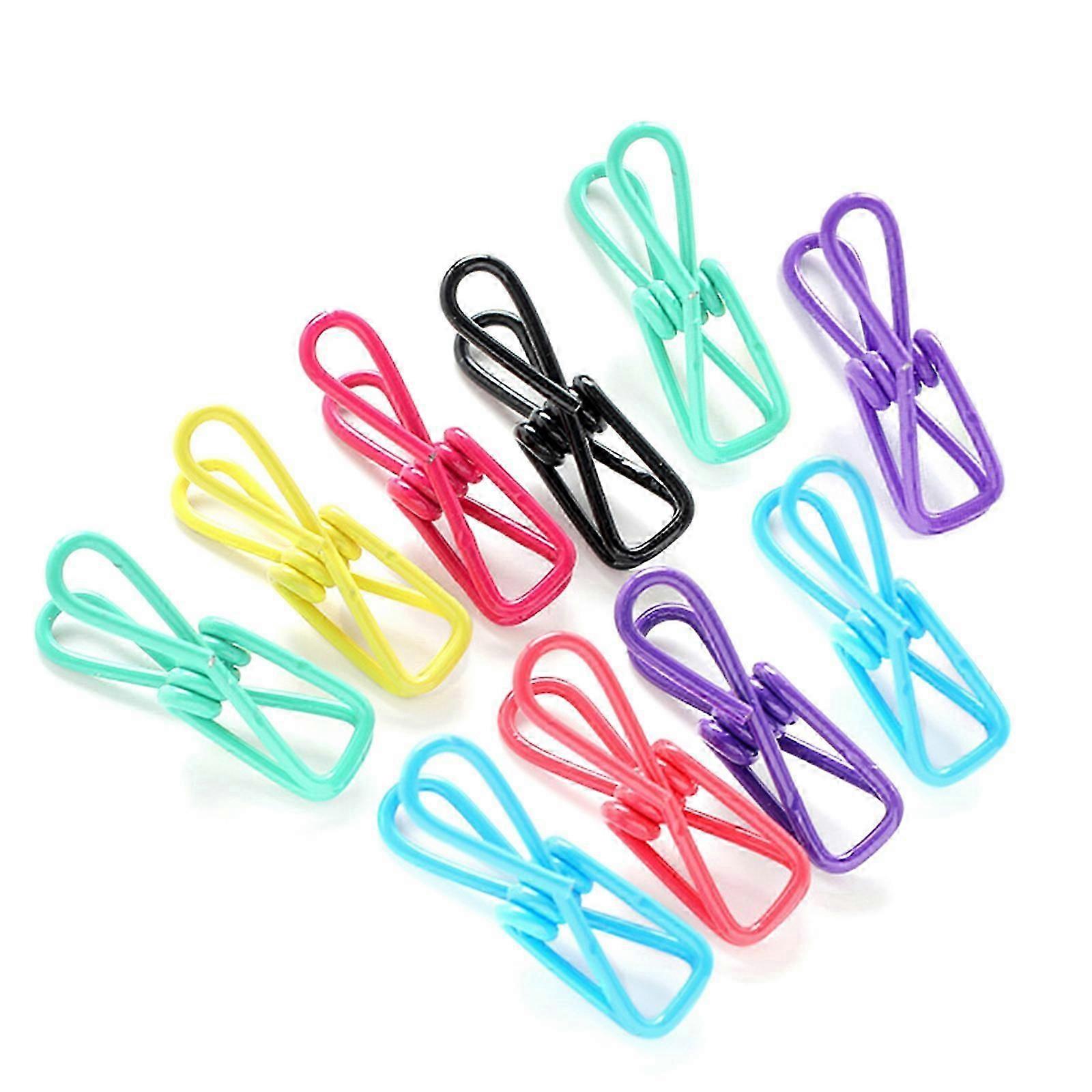 10 Pack Wire Clip Utility Clips Colorful Coated Windproof Clothespins For Drying Home Laundry Kitchen Office