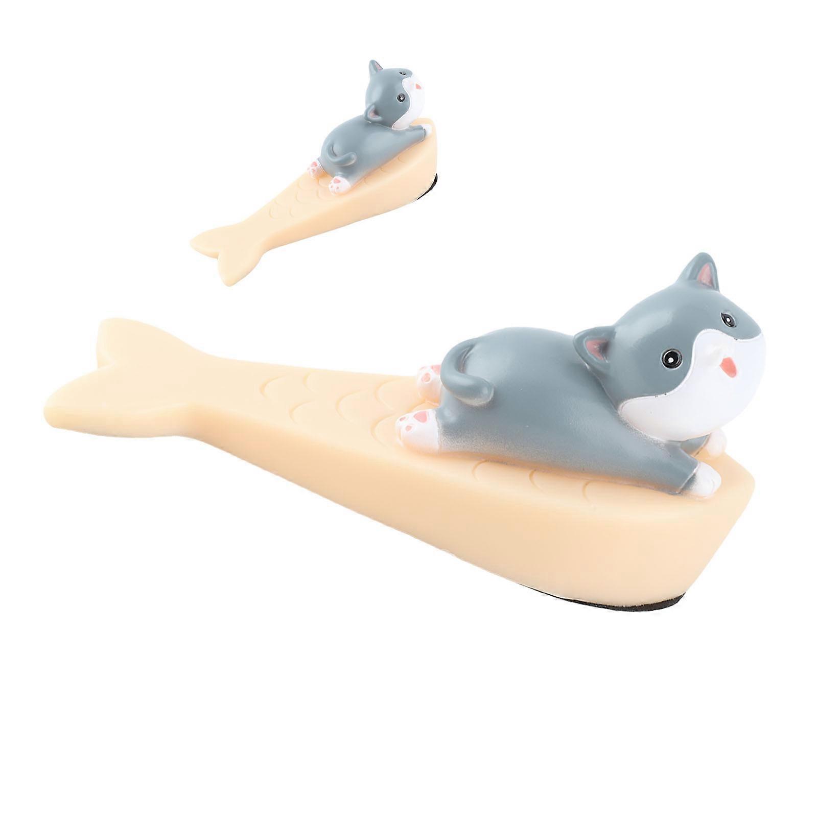 Cute Kitten Door Stop PVC Soft Plastic 100g Windproof Wedge